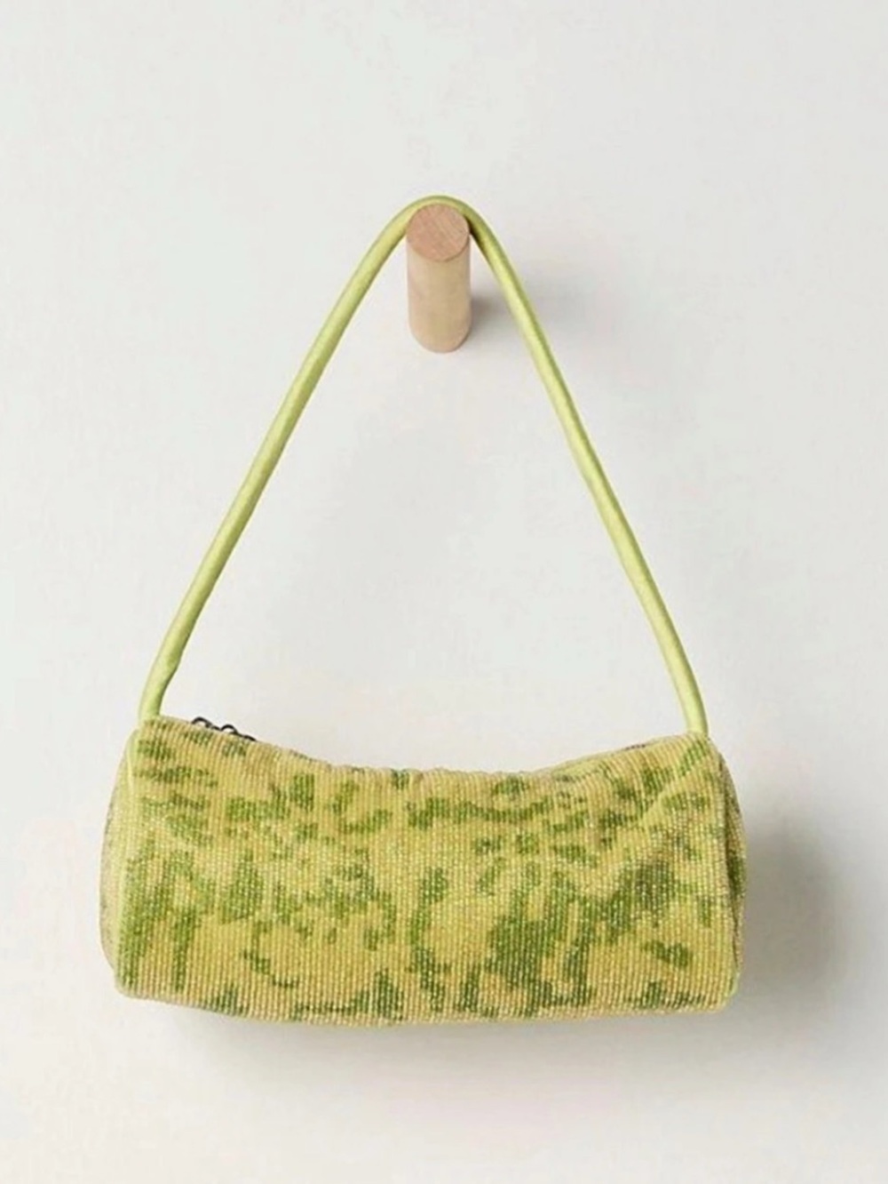 Free people Beaded Bag Green Floral Shoulder Bag NWT